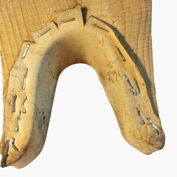 Antique Wood Leather Cowboy Boot Jack Puller Pat Pen Rustic Western Decor - Picture 7 of 7